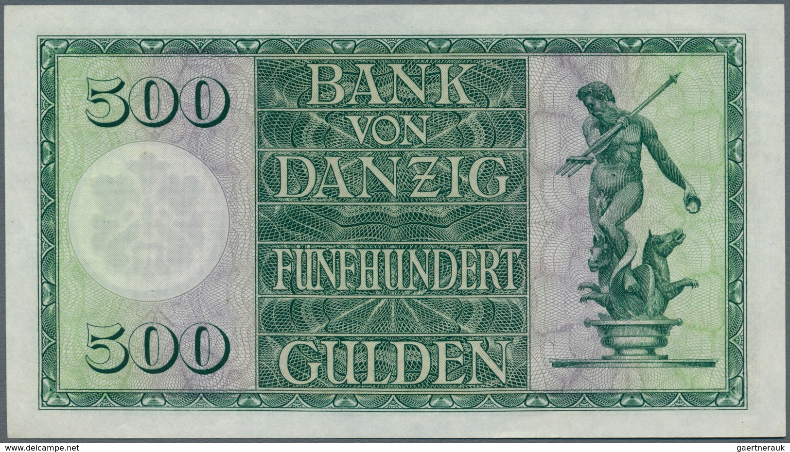 Deutschland - Nebengebiete Deutsches Reich: Danzig: 500 Gulden 1924, Ro.836, Kaum Sichtbare Falte An - Autres & Non Classés