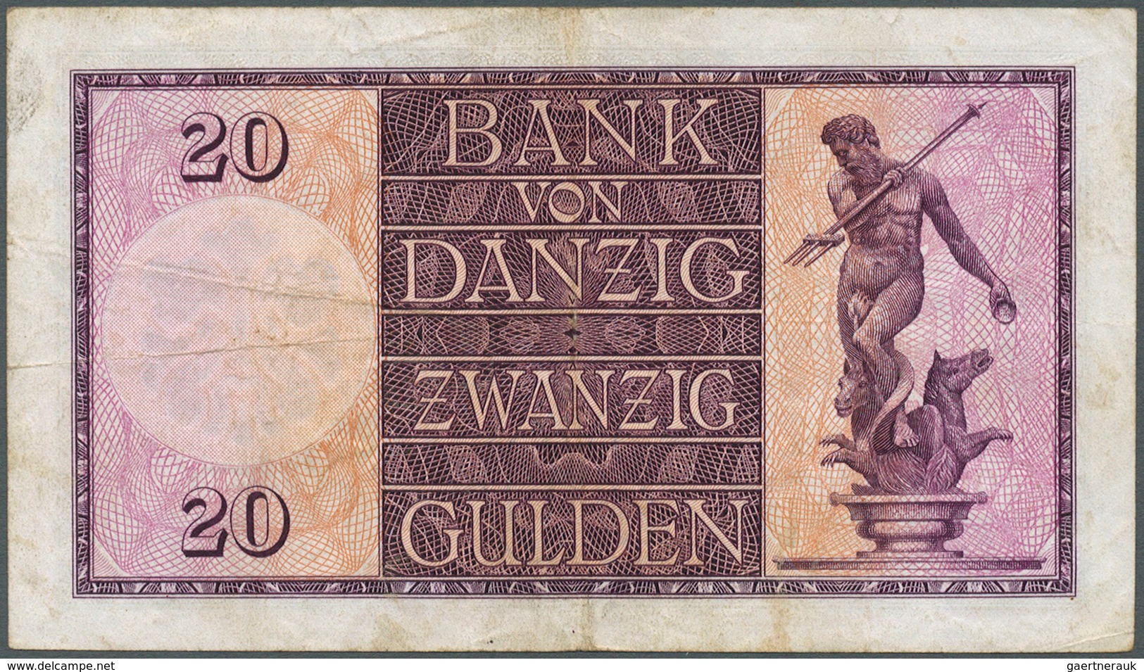 Deutschland - Nebengebiete Deutsches Reich: Danzig: 20 Gulden 1932, Ro.842c, Gebraucht Mit Mehreren - Altri & Non Classificati