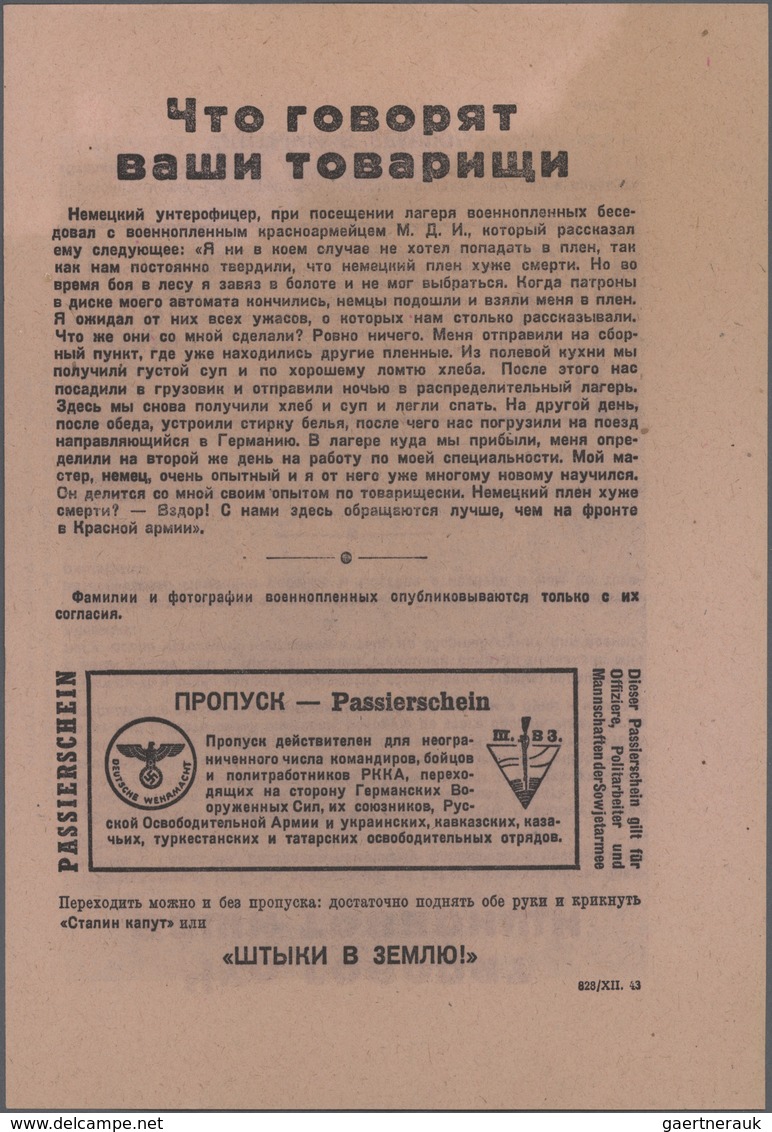 Deutschland - Konzentrations- und Kriegsgefangenenlager: Posten mit 9 Original Überläuferausweisen u