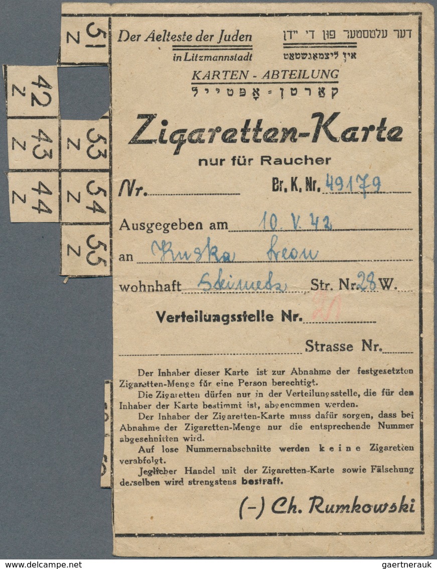 Deutschland - Konzentrations- Und Kriegsgefangenenlager: Litzmannstadt Ghetto, Posten Mit 10 Rations - Autres & Non Classés