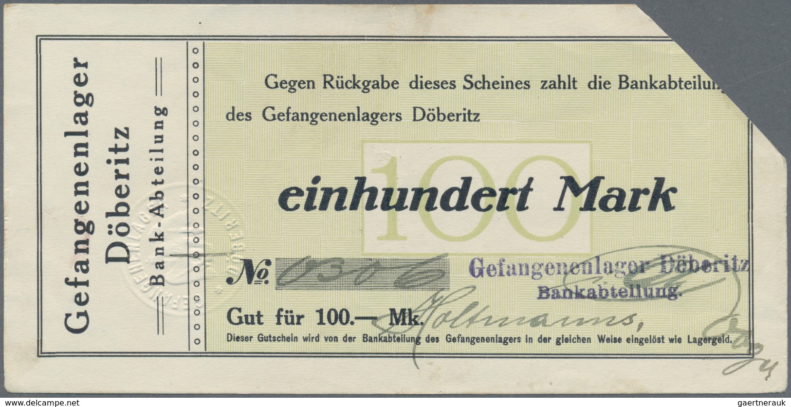 Deutschland - Notgeld - Berlin Und Brandenburg: Döberitz, Bank-Abteilung Des Gefangenenlagers, 50, 1 - [11] Emissions Locales