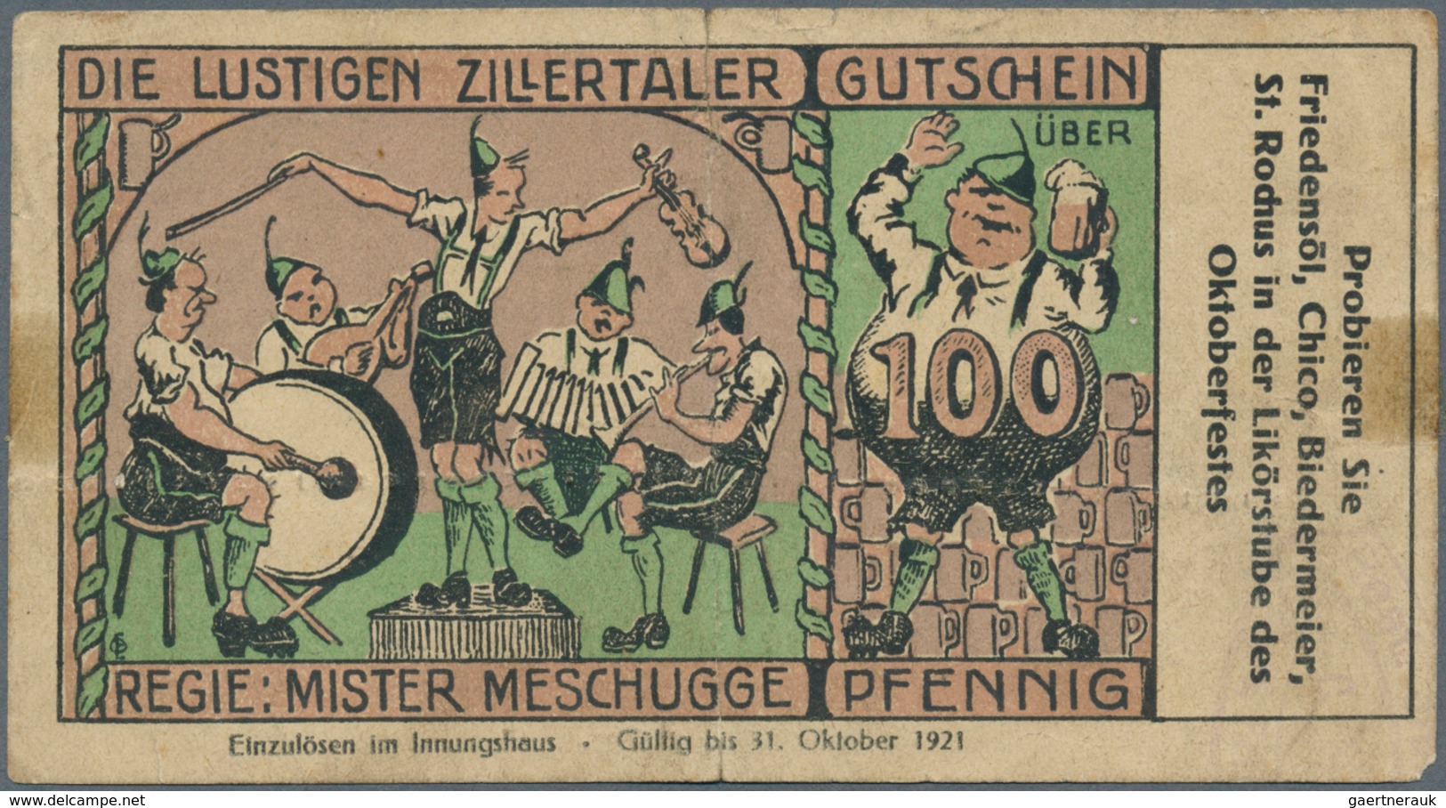 Deutschland - Notgeld - Rheinland: Crefeld, Innungshaus, 100 Pf., 8. - 31.10.1921, Ohne Stempel, Erh - [11] Lokale Uitgaven