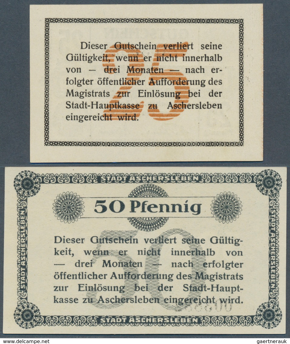 Deutschland - Notgeld - Sachsen-Anhalt: Aschersleben, Stadt, 25, 50 Pf., 14.4.1917, Beide Scheine Mi - [11] Emissioni Locali