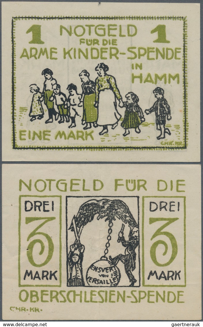 Deutschland - Notgeld - Westfalen: Hamm, Bürgerschützenverein, 1, 3 Mark, 6./7.2.1921, Erh. I, II-, - Andere & Zonder Classificatie