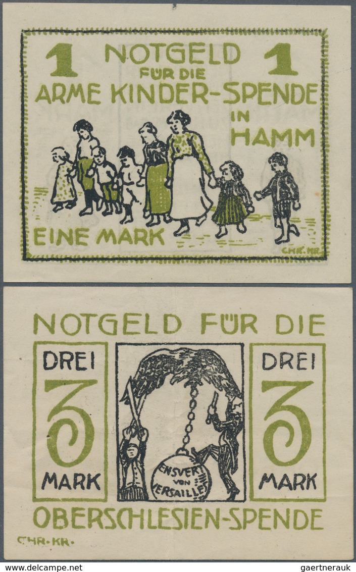 Deutschland - Notgeld - Westfalen: Hamm, Bürgerschützenverein, 1, 3 Mark, 6./7.2.1921, Erh. I, II-, - Autres & Non Classés