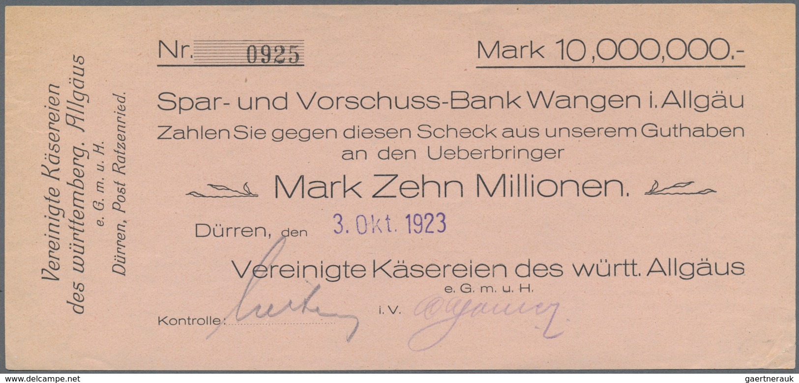 Deutschland - Notgeld - Württemberg: Dürren, Vereinigte Käsereien EGmbH, 1, 4 X 5, 4 X 10, 2 X 20 Mi - [11] Emissions Locales