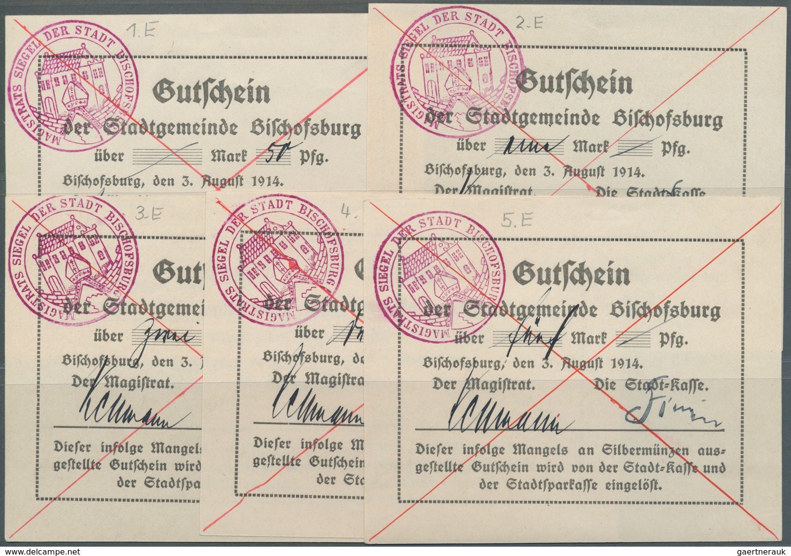 Deutschland - Notgeld - Ehemalige Ostgebiete: Bischofsburg, Ostpreußen, Magistrat Der Stadtgemeinde, - Otros & Sin Clasificación