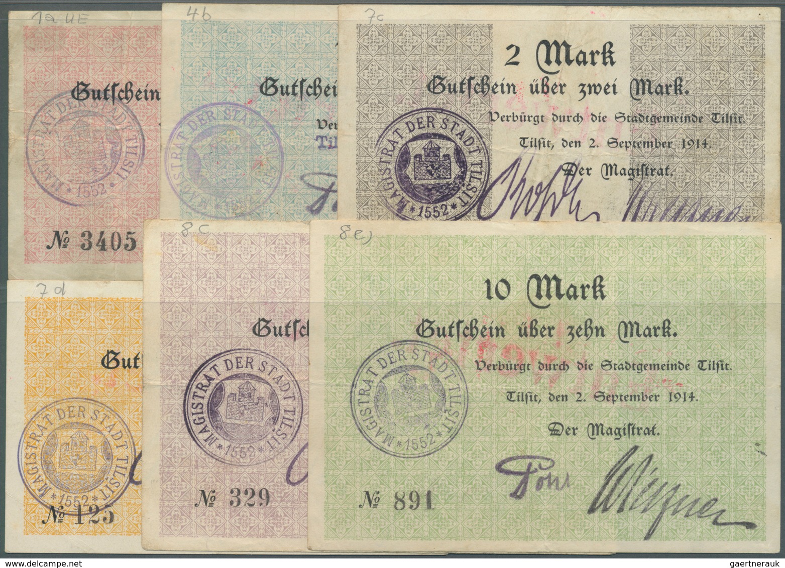 Deutschland - Notgeld - Ehemalige Ostgebiete: Tilsit, Ostpreußen, Magistrat, 1/2, O. D., 1 Mark, 2.9 - Autres & Non Classés