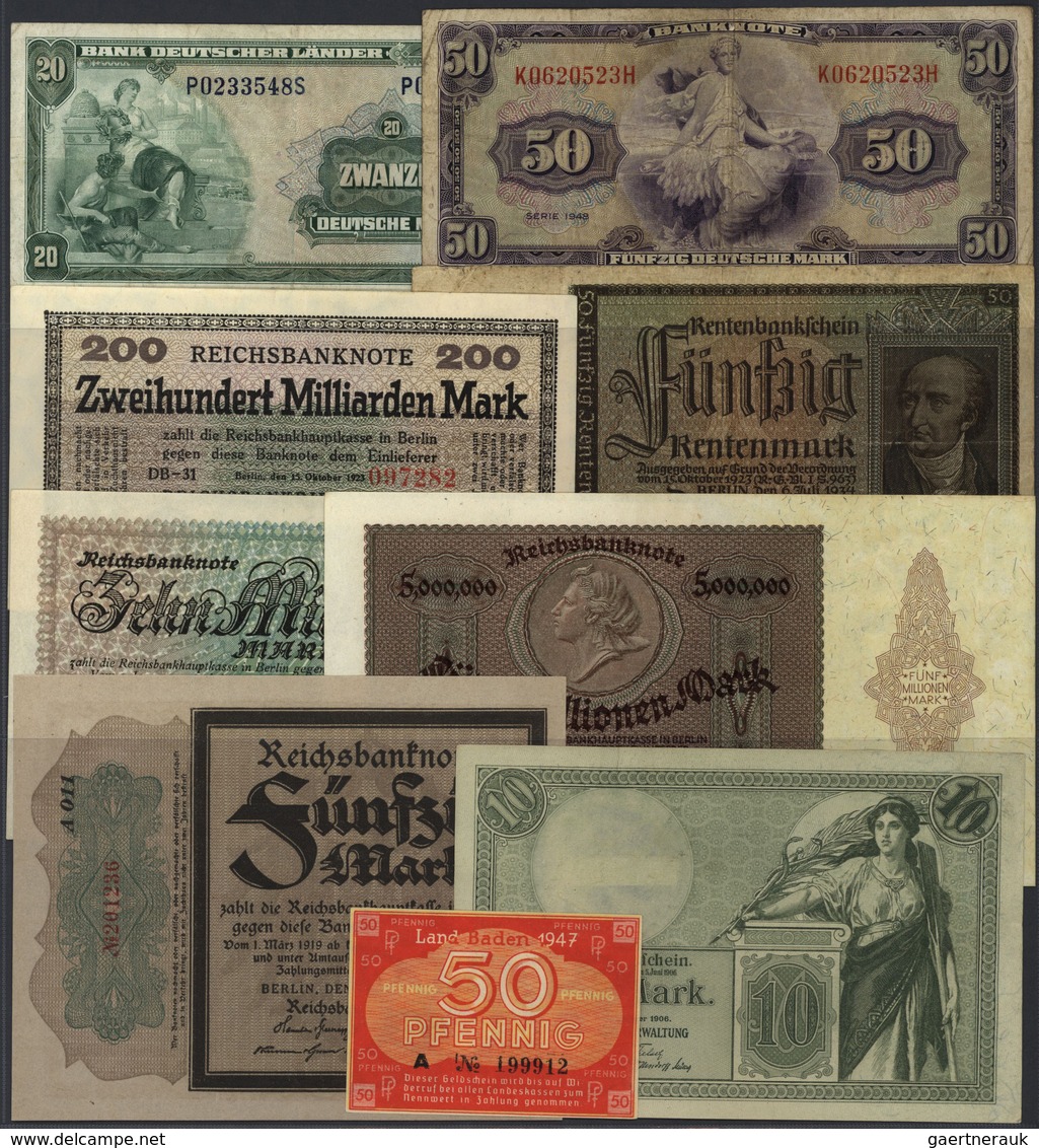 Deutschland - Sonstige: Riesige Sammlung Deutscher Banknoten Ab Dem Kaiserreich Mit Mehr Als 9000 Ba - Altri & Non Classificati