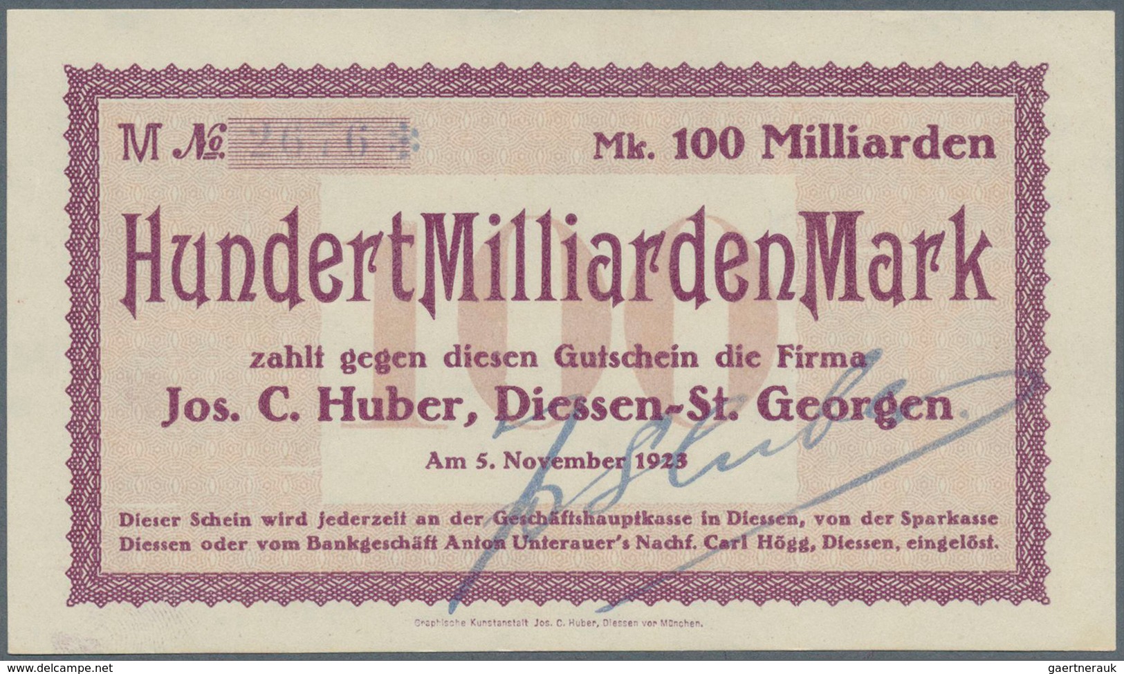 Deutschland - Notgeld - Bayern: Diessen-St. Georgen, Jos. C. Huber, Album Mit 17 Scheinen (14 Versch - [11] Emissioni Locali