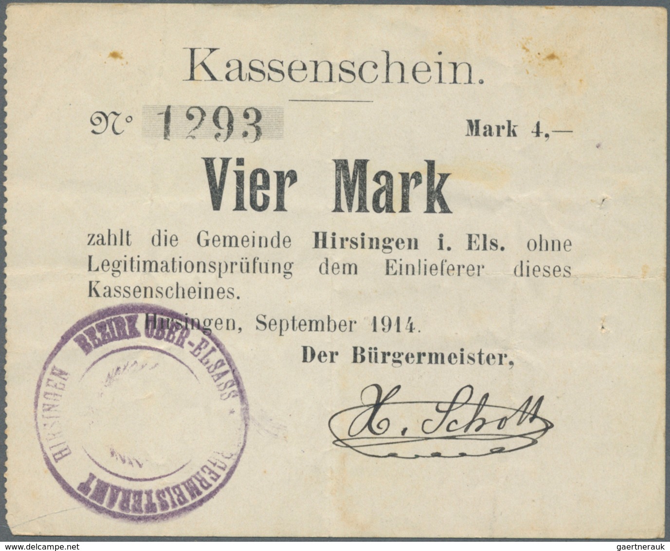 Deutschland - Notgeld - Elsass-Lothringen: 1914/18, Kladde Mit 58 Notgeldscheinen Bis Zum Großgeld M - Andere & Zonder Classificatie