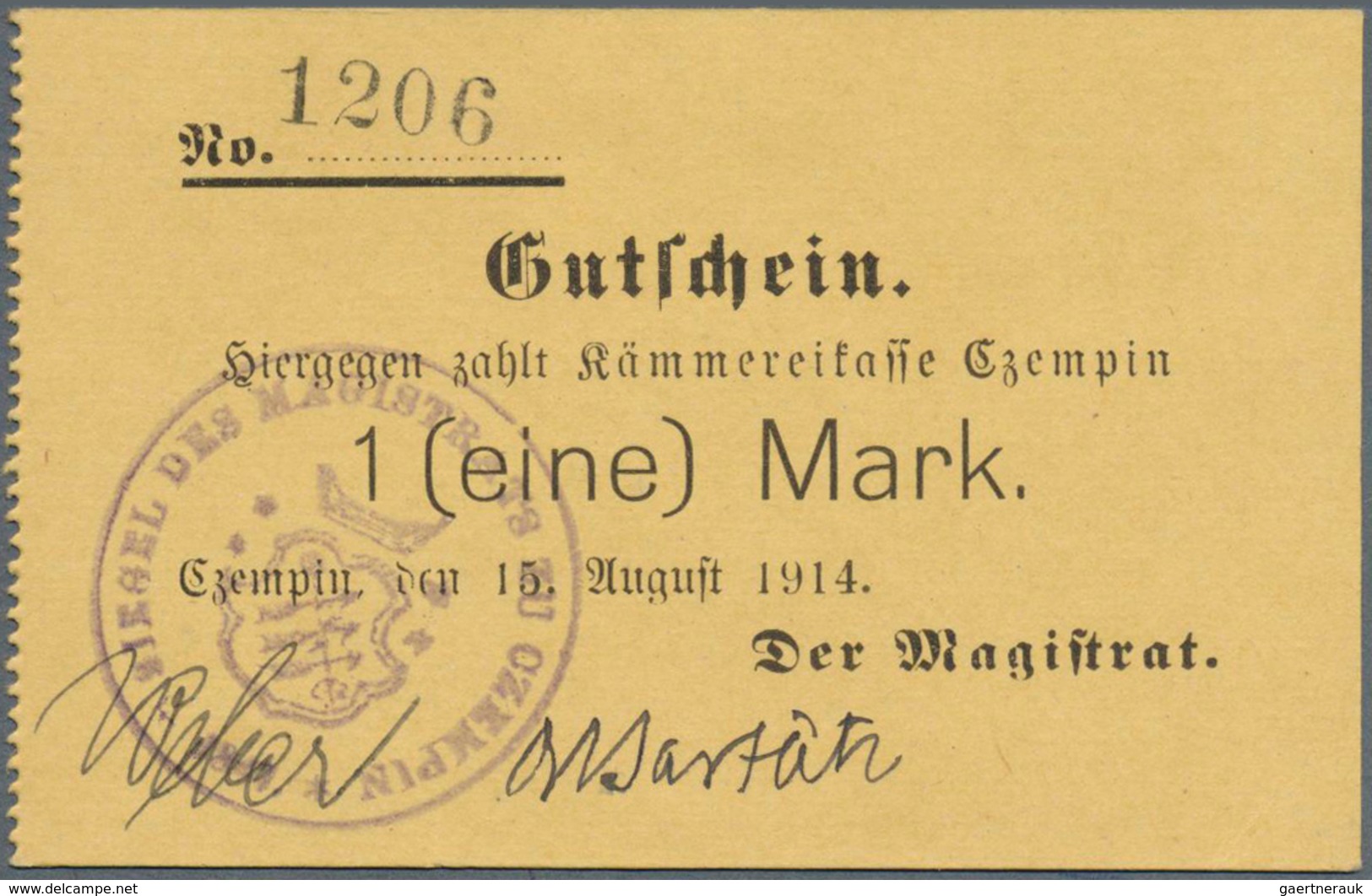 Deutschland - Notgeld - Ehemalige Ostgebiete: Regierungsbezirk Posen, Notgeld Von 1914, Sammlung Von - Otros & Sin Clasificación