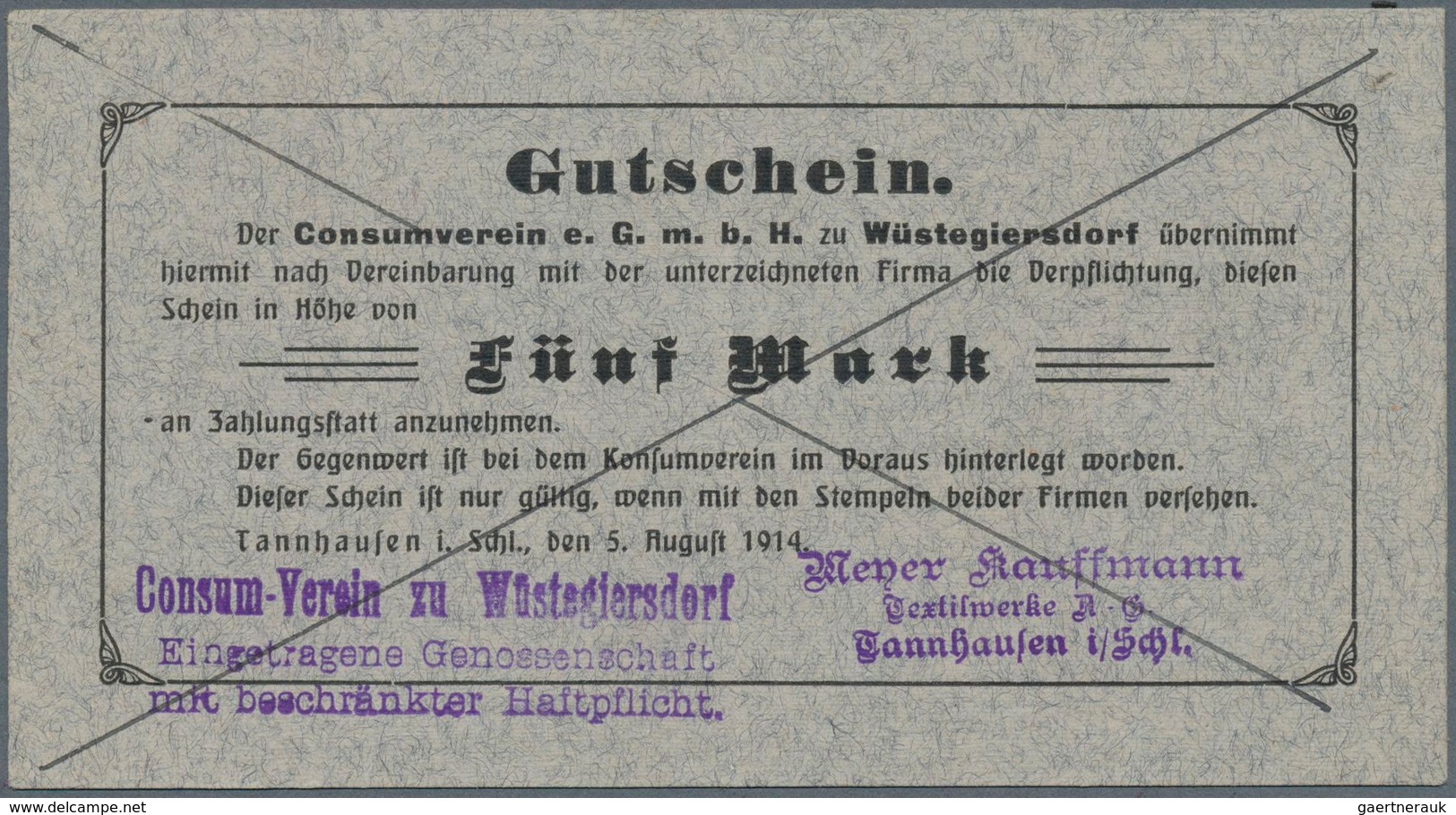 Deutschland - Notgeld - Ehemalige Ostgebiete: Schlesien (Niederschlesien), Notgeld Von 1914, 71 Vers - Autres & Non Classés