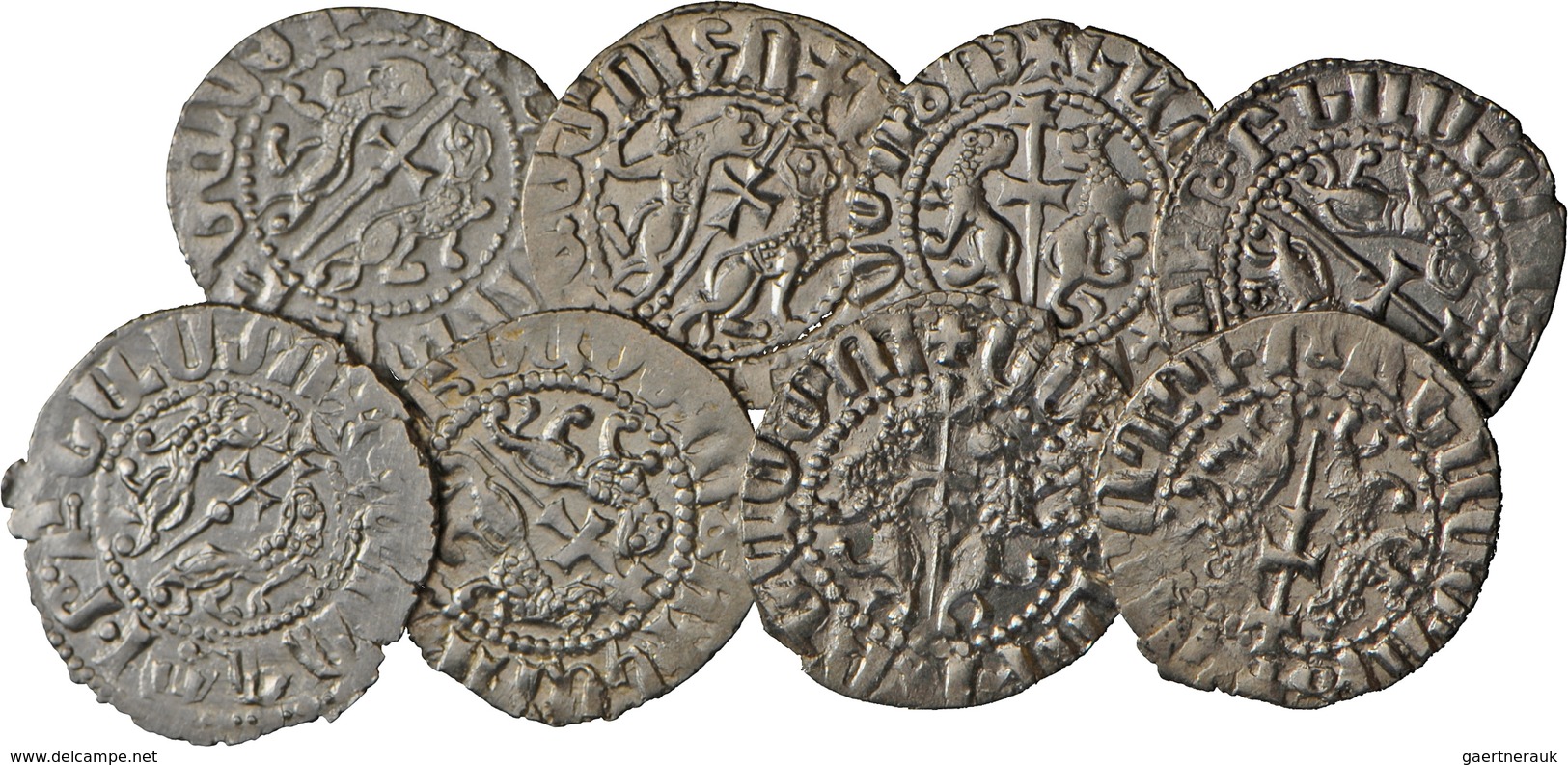 Armenien, Königreich: Levon I. 1198-1219: Tram O.J., Lot 8 Münzen. Sitzender König Mit Zepter Und Re - Altri & Non Classificati