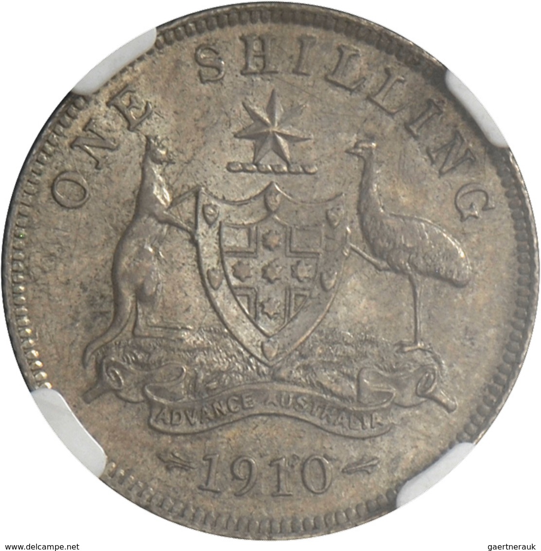 Australien: Edward VII. 1901-1910: 1 Shilling 1910, KM# 20, Im NGC Holder AU 55. - Otros & Sin Clasificación