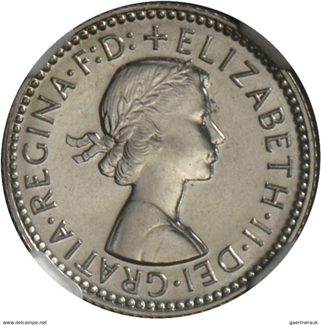 Australien: Elizabeth II. 1952-,: 6 Pence 1955, KM# 58, Im NGC Holder PF66. - Autres & Non Classés