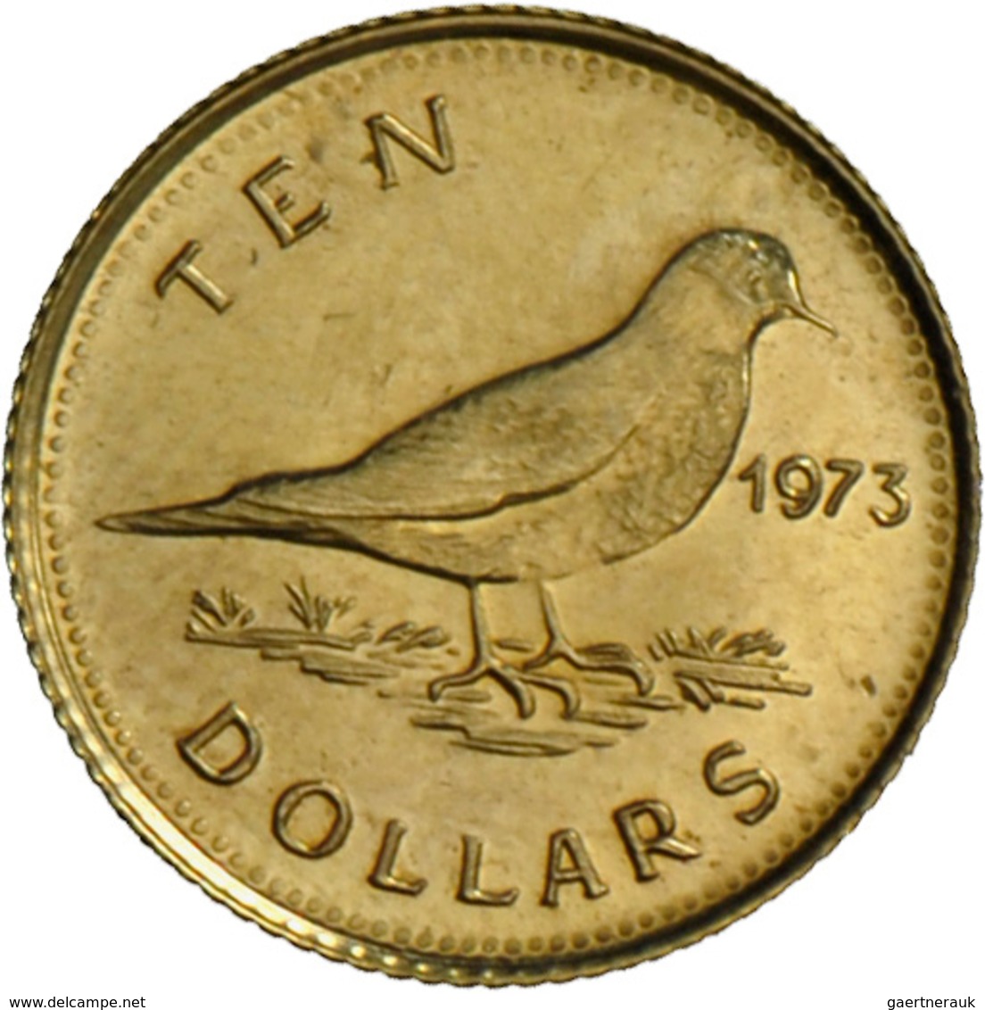 Bahamas - Anlagegold: Independence Serie 1973 aus 750/1000 Gold: 10 Dollars, KM# 40.1 (1,45g), 20 Do