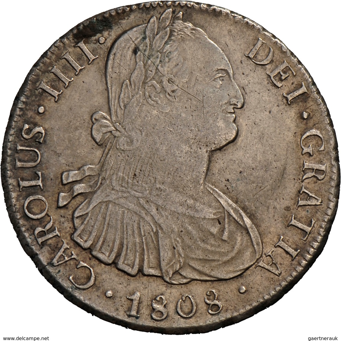 Bolivien: Carlos IV. 1788-1808: 8 Reales 1808 PJ, Potosí, 26,85 G, K.M. #73, Kl. Kratzer, Sehr Schön - Bolivie