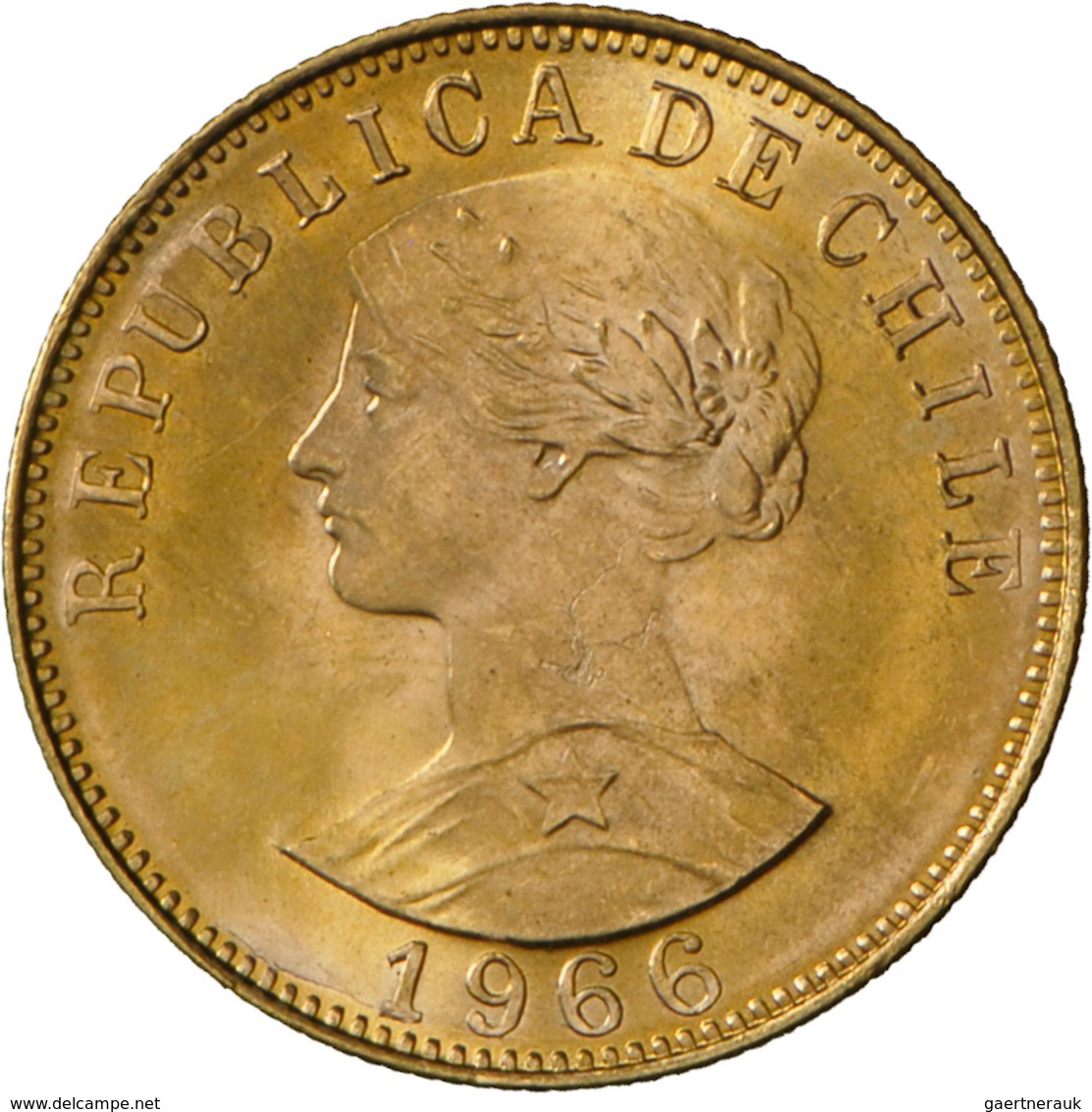 Chile - Anlagegold: Lot 4 Goldmünzen: 2 X 20 Pesos 1976, KM# 188, Friedberg 56. 4,06 G, 900/1000 Gol - Chili