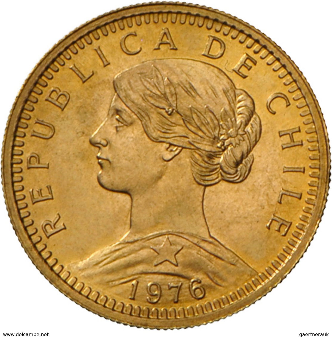Chile - Anlagegold: Lot 4 Goldmünzen: 2 x 20 Pesos 1976, KM# 188, Friedberg 56. 4,06 g, 900/1000 Gol