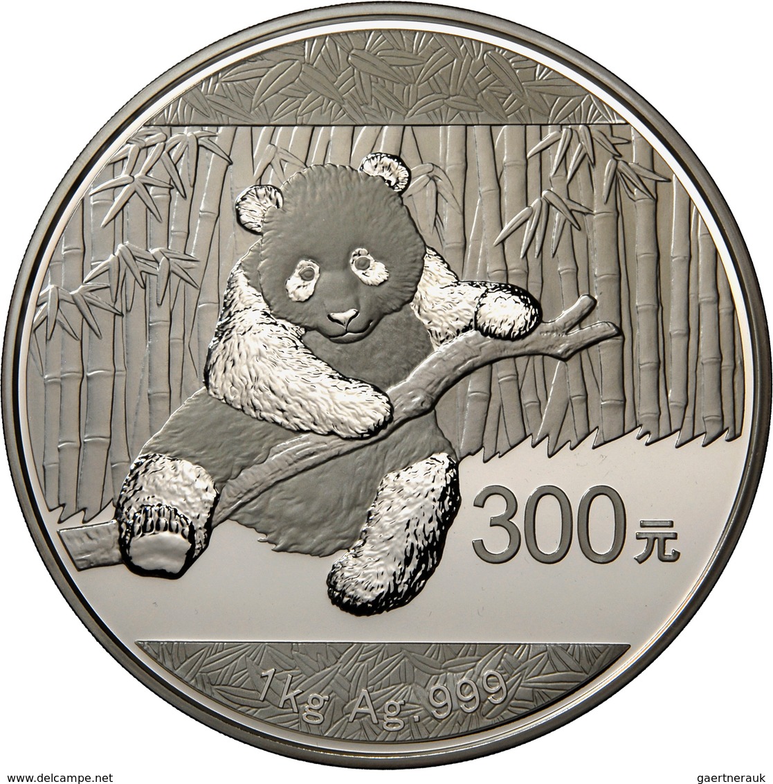 China - Volksrepublik: 300 Yuan 2014, Silber Panda, 1 Kg 999/1000 Silber. Inklusive Zertifikat, Etui - Cina