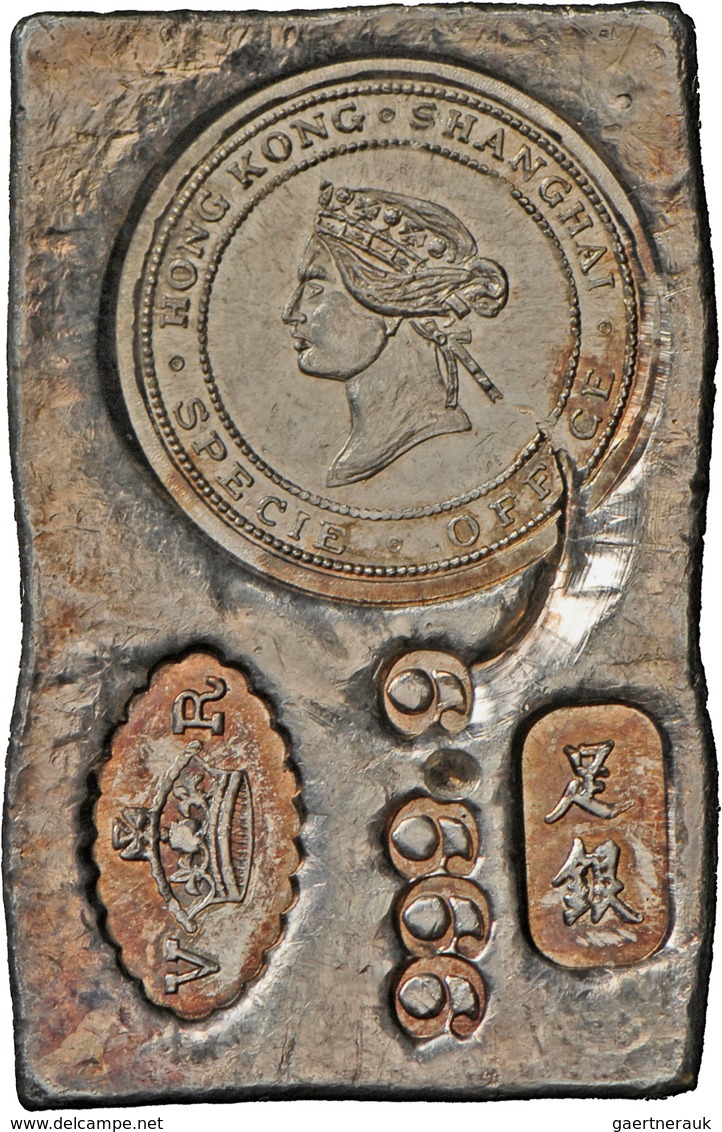 Hong Kong: Silberbarren (ca. 1890), 157,35 G 999/1000 Silber, Stempel Von Hong Kong Shanghai Specie - Hong Kong