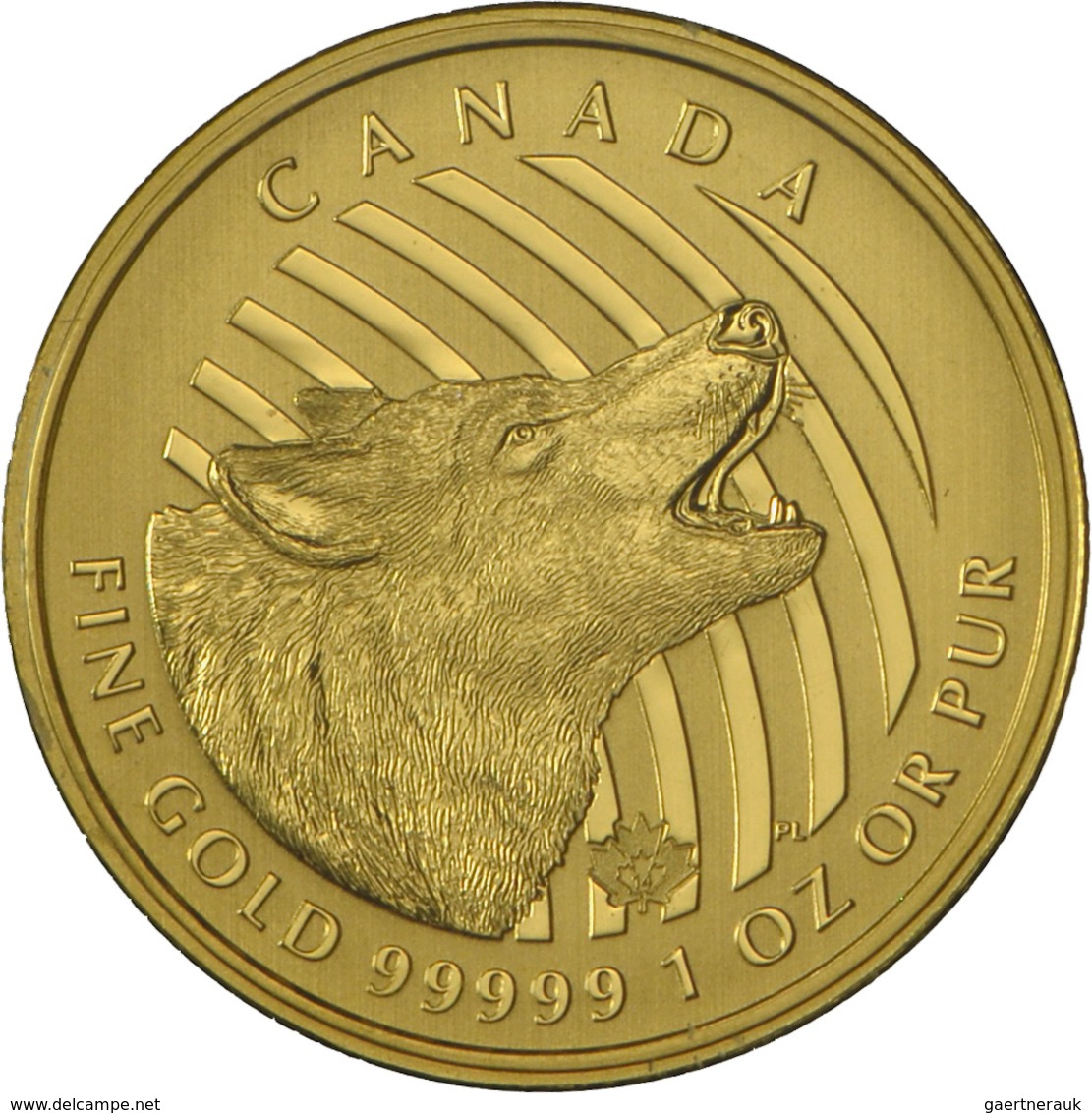 Kanada - Anlagegold: Elizabeth II 1952-,: 200 Dollars 2014 Heulender Wolf Aus Der Serie Ruf Der Wild - Canada