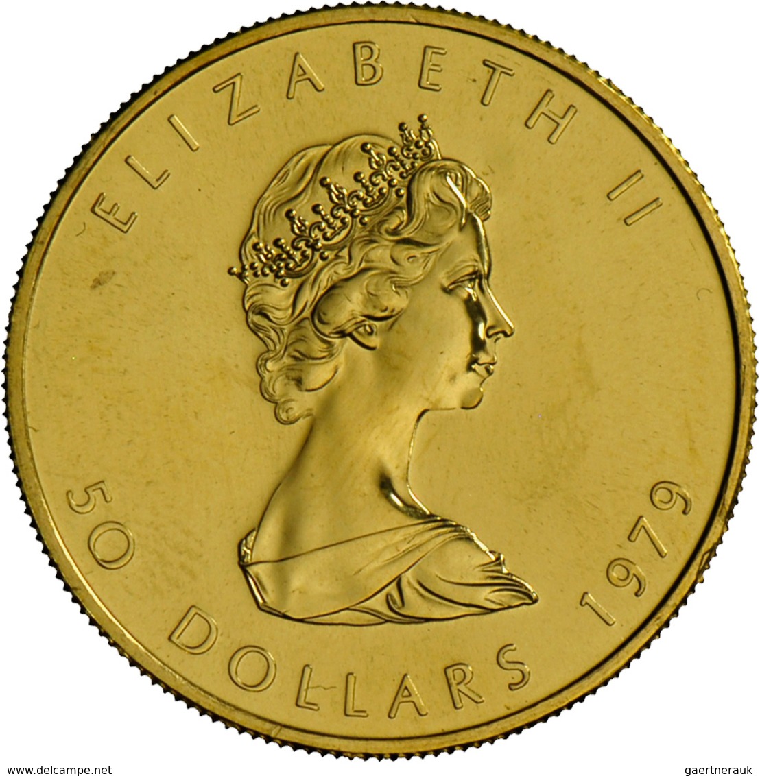 Kanada - Anlagegold: Elizabeth II 1952-,: 50 CAD 1979, Maple Leaf, KM# 125, Friedberg B1 (24). 1 OZ - Canada