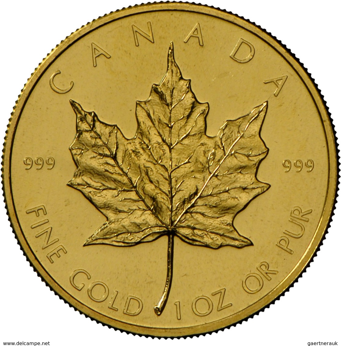 Kanada - Anlagegold: Elizabeth II 1952-,: 50 CAD 1979, Maple Leaf, KM# 125, Friedberg B1 (24). 1 OZ - Canada