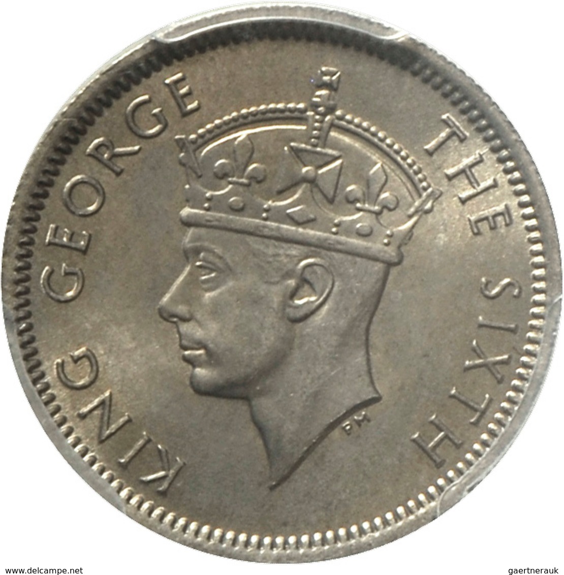 Malaysia: Georg VI. 1936-1952: MALAYA, 10 Cents 1949, KM# 8, Im PCGS Holder MS 65, Vorzüglich. - Malesia