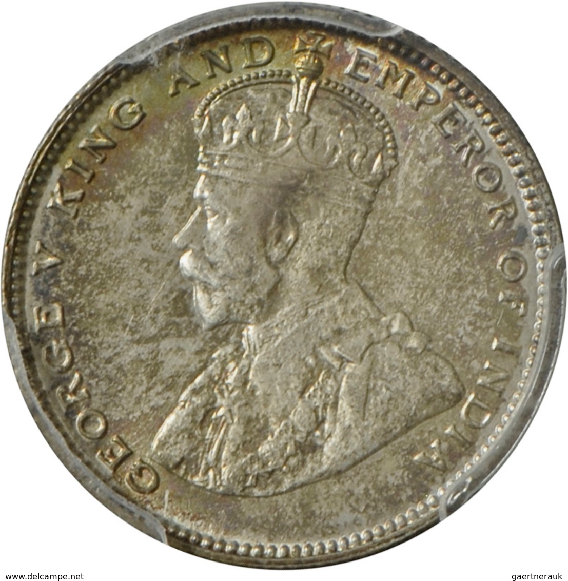 Straits Settlements: George V. 1910-1936: 20 Cents 1927, KM# 30b. Im PCGS Holder MS 63, Vorzüglich. - Singapour