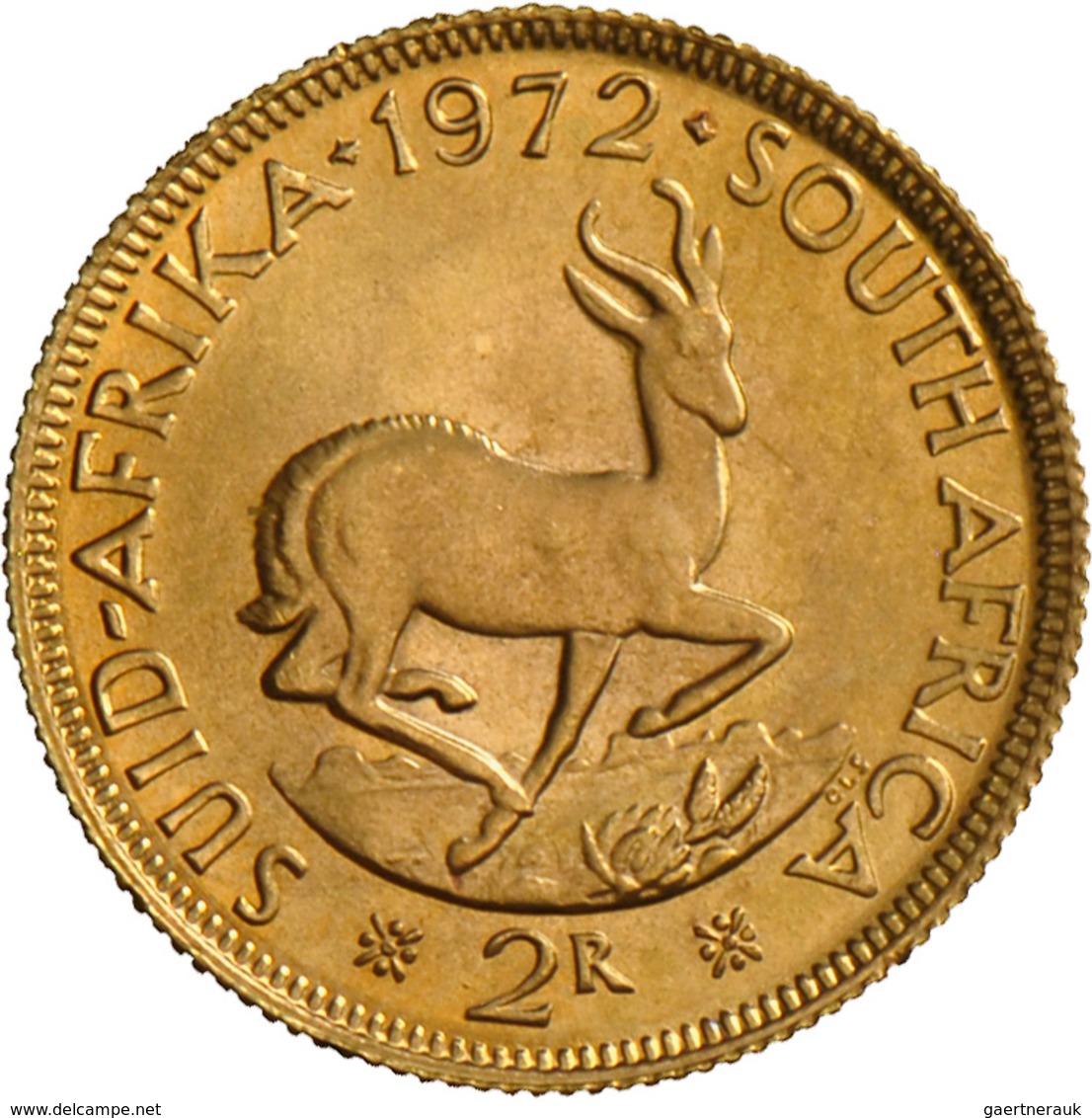 Südafrika - Anlagegold: Lot 2 Goldmünzen: 1 Rand 1971, KM# 63, Friedberg 12, 3,99 G, 917/1000 Gold, - Zuid-Afrika