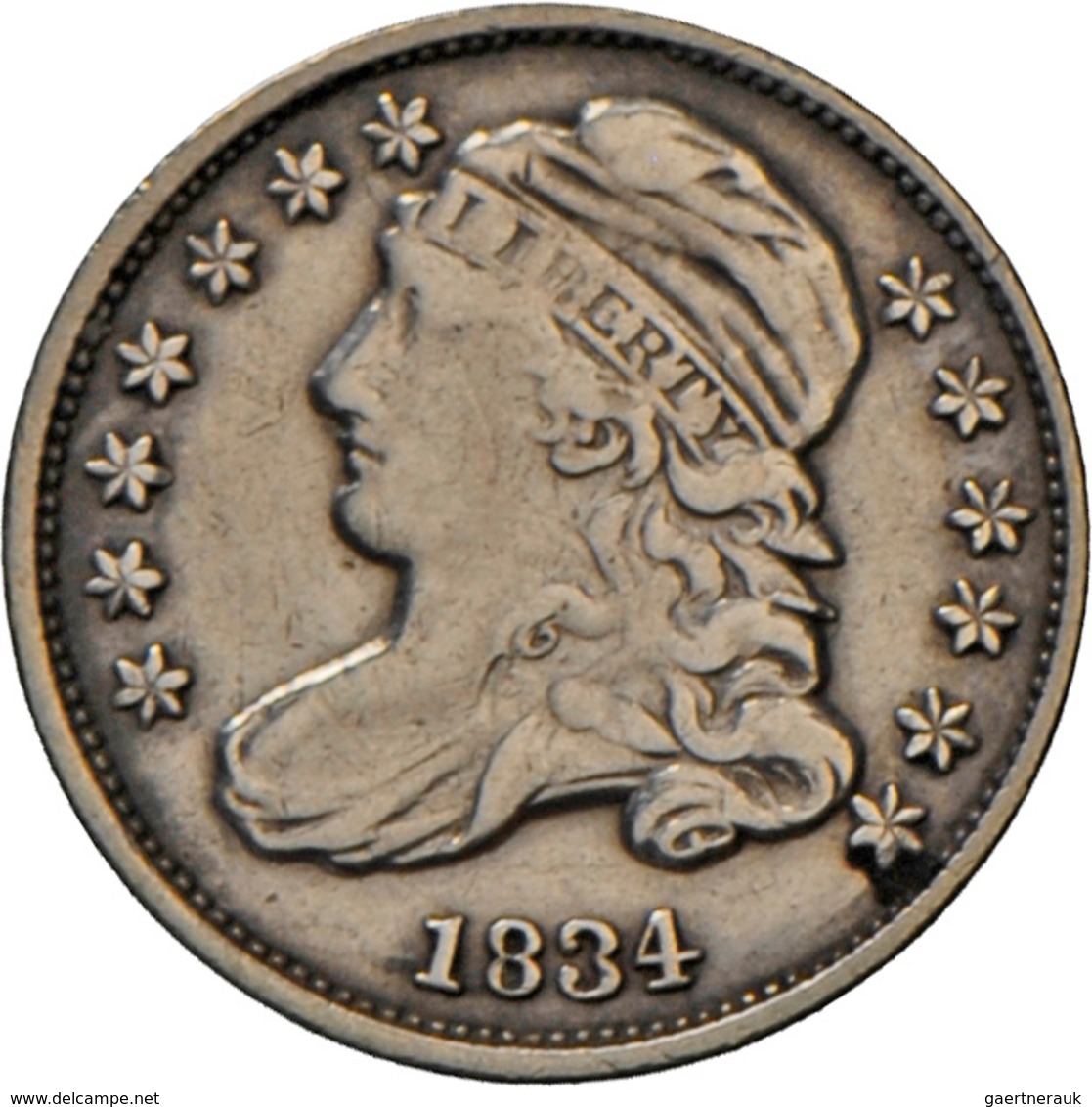 Vereinigte Staaten Von Amerika: 10 Cents 1834 Liberty Cap Dime, KM# 48, Schön. - Otros & Sin Clasificación