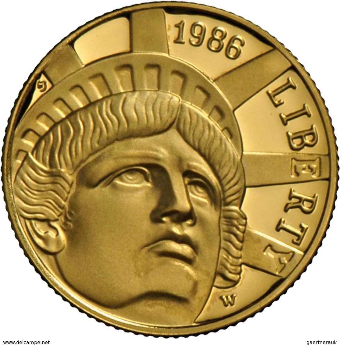 Vereinigte Staaten Von Amerika - Anlagegold: 5 Dollars 1986 W (Half Eagle), 100 Jahre Errichtung Der - Altri & Non Classificati