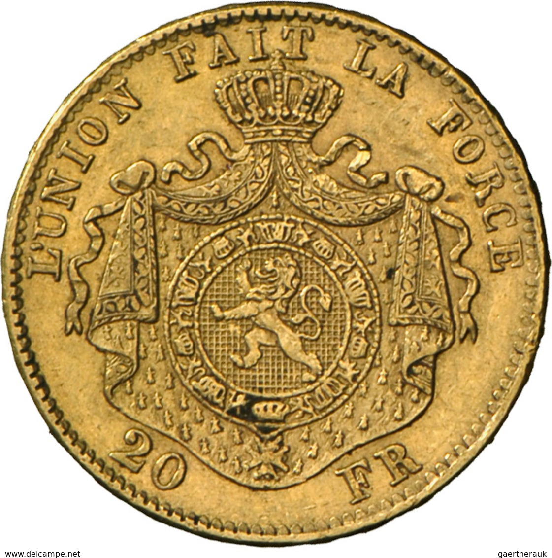 Belgien - Anlagegold: Leopold II. 1865-1909: 20 Francs 1871 LW (Pos. A), KM# 37, Friedberg 412, 6,45 - Autres & Non Classés