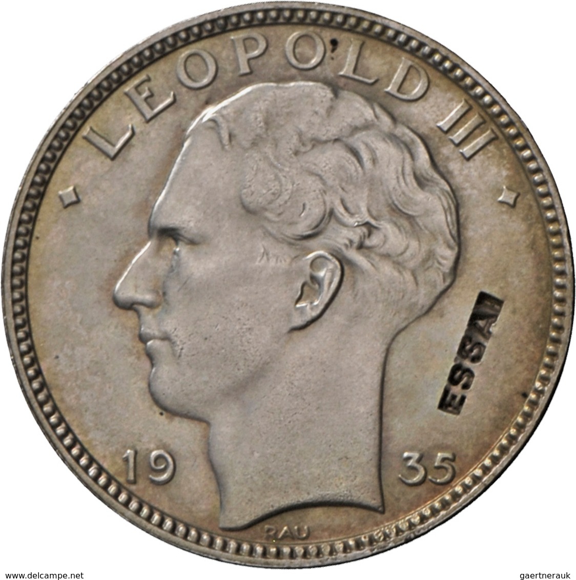 Belgien: Leopold III. 1934-1951: 20 Franken 1935 (Beidsprachig: Royaume De Belgique / Koninkrijk Bel - Altri & Non Classificati