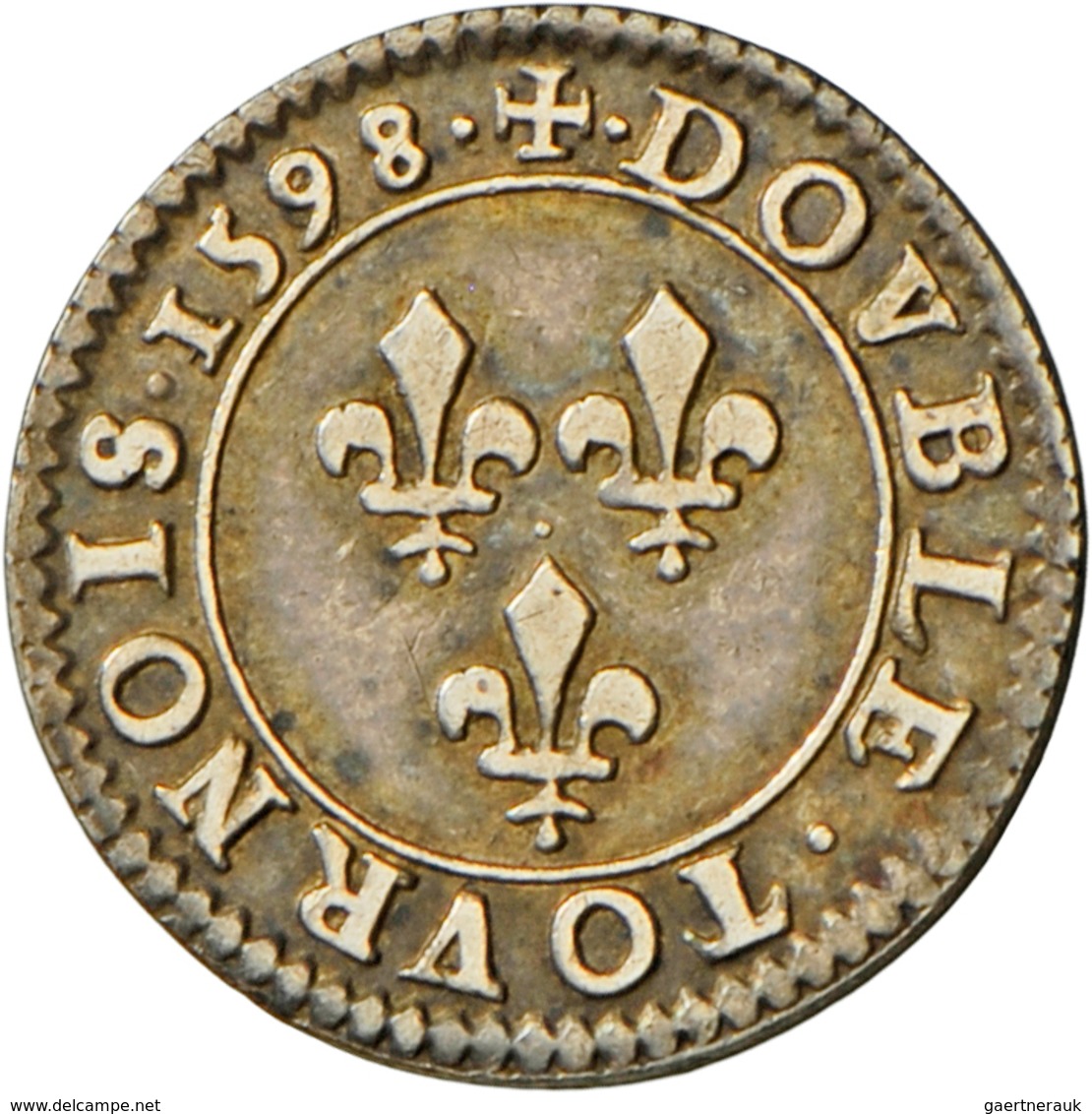 Frankreich: Henri IIII. 1589-1610: Essai Aus Silber Vom Double Tournois 1598 A Paris. Französische U - Autres & Non Classés