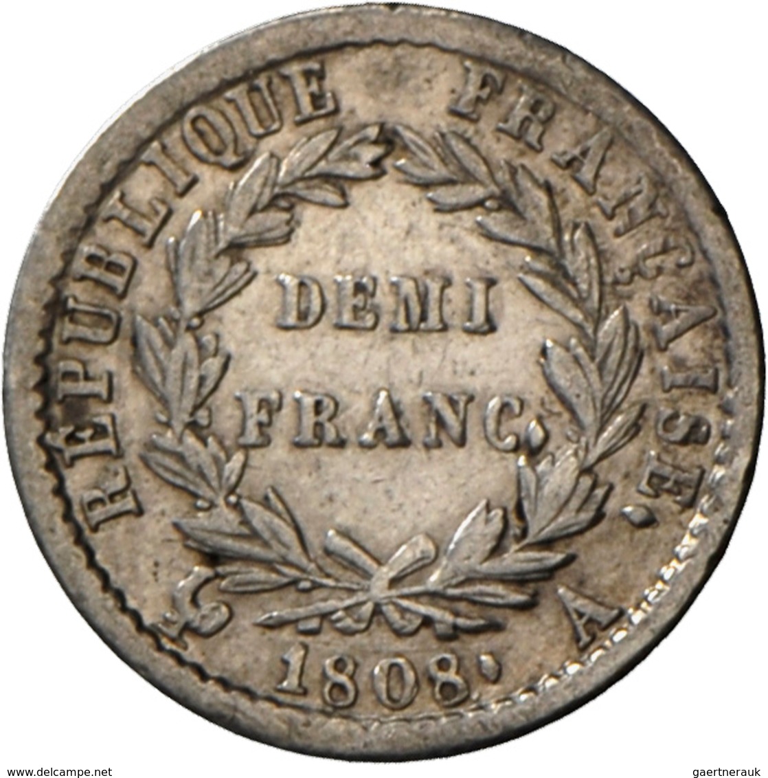 Frankreich: Napoleon I. 1804-1814: ½ (Demi) Franc 1808 A, KM# 680.1, Sehr Schön. - Autres & Non Classés