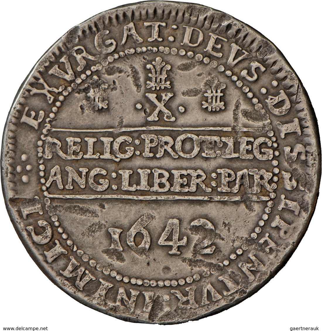 Großbritannien: Charles I. 1625-1649: ½ Pound (Halfpound) 1642 Oxford. 57,57 G. Davenport 3769, Druc - Autres & Non Classés