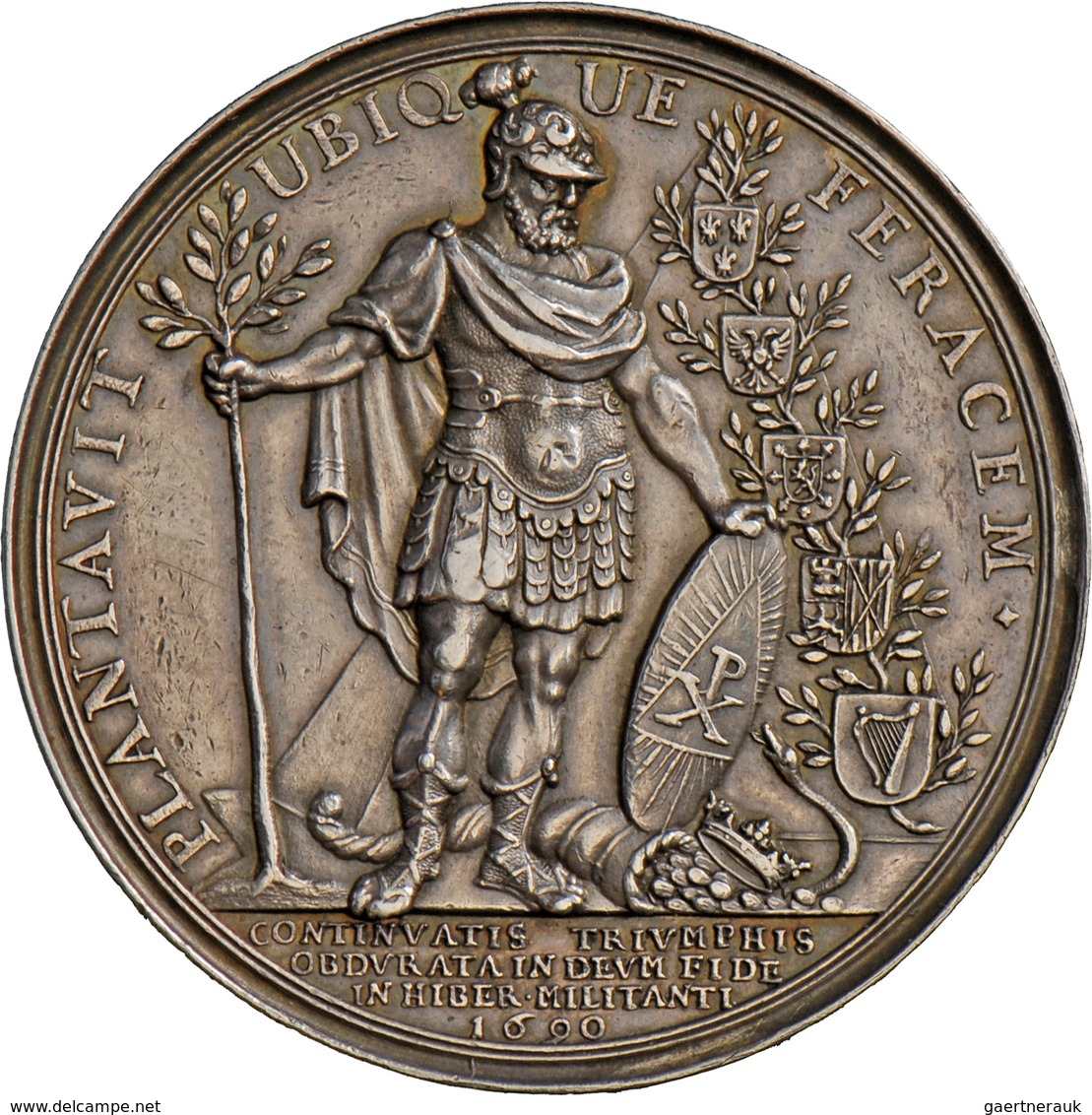 Großbritannien: William III Von Oranien Und Mary 1688-1694: Silbermedaille 1690 Von P. H. Müller, Au - Altri & Non Classificati