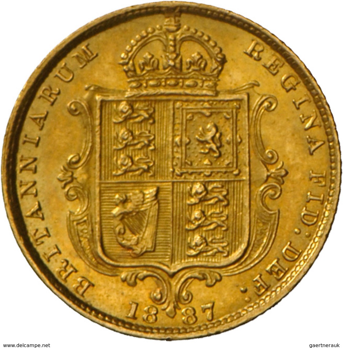 Großbritannien - Anlagegold: Victoria 1837-1901: ½ Sovereign 1887, KM# 766, Friedberg 393. 3,99 G 91 - Otros & Sin Clasificación