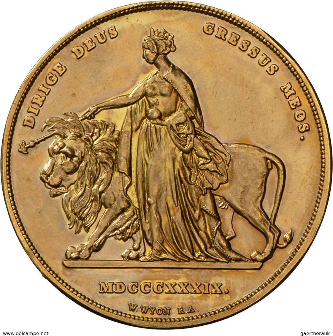 Großbritannien: Victoria 1837-1901: Restrike 5 Pfund 1839 Una And The Lion. - Autres & Non Classés