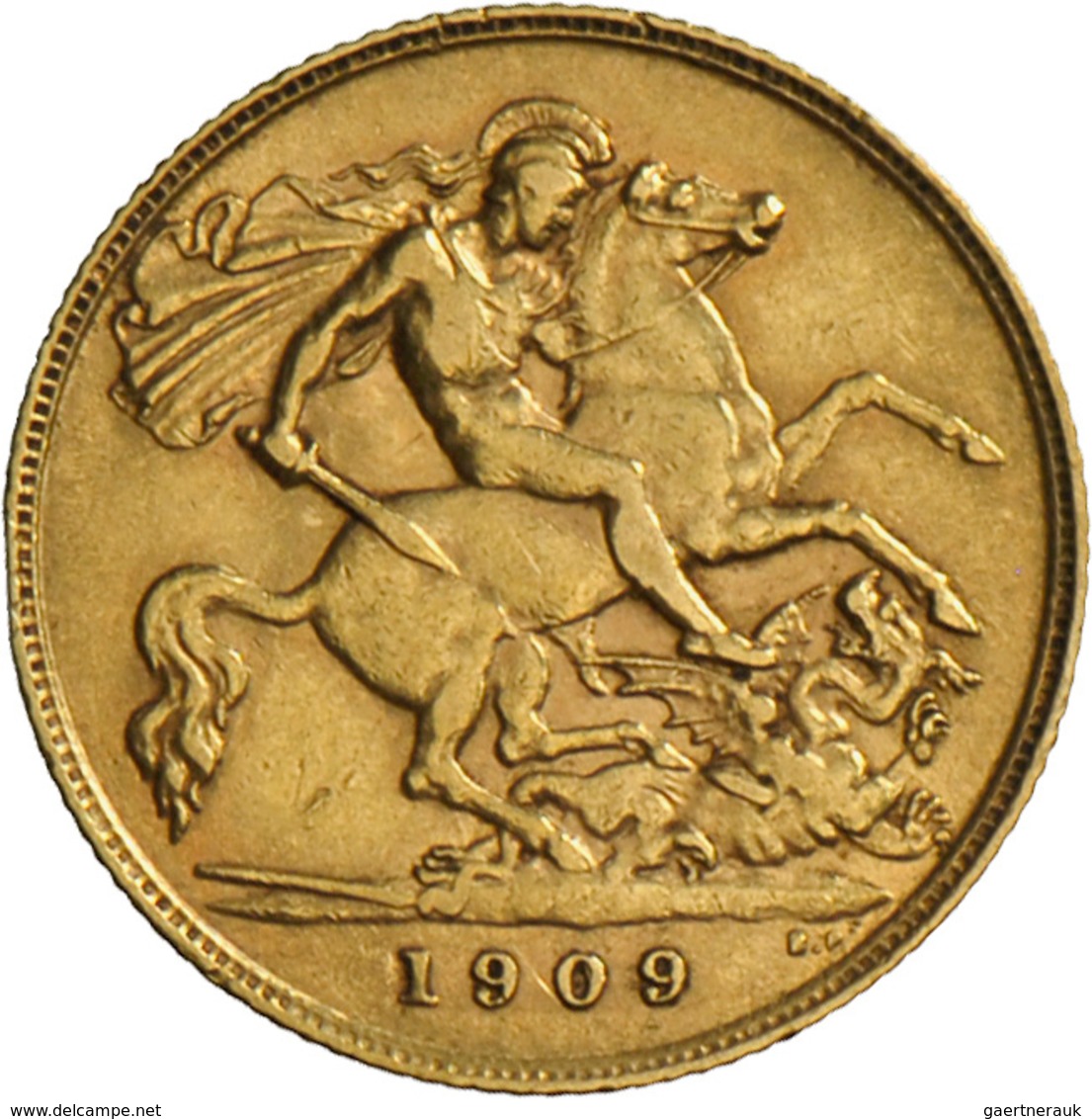 Großbritannien - Anlagegold: Edward VII. 1902-1910: ½ Sovereign 1909, KM# 804, Friedberg 401. 3,97 G - Otros & Sin Clasificación