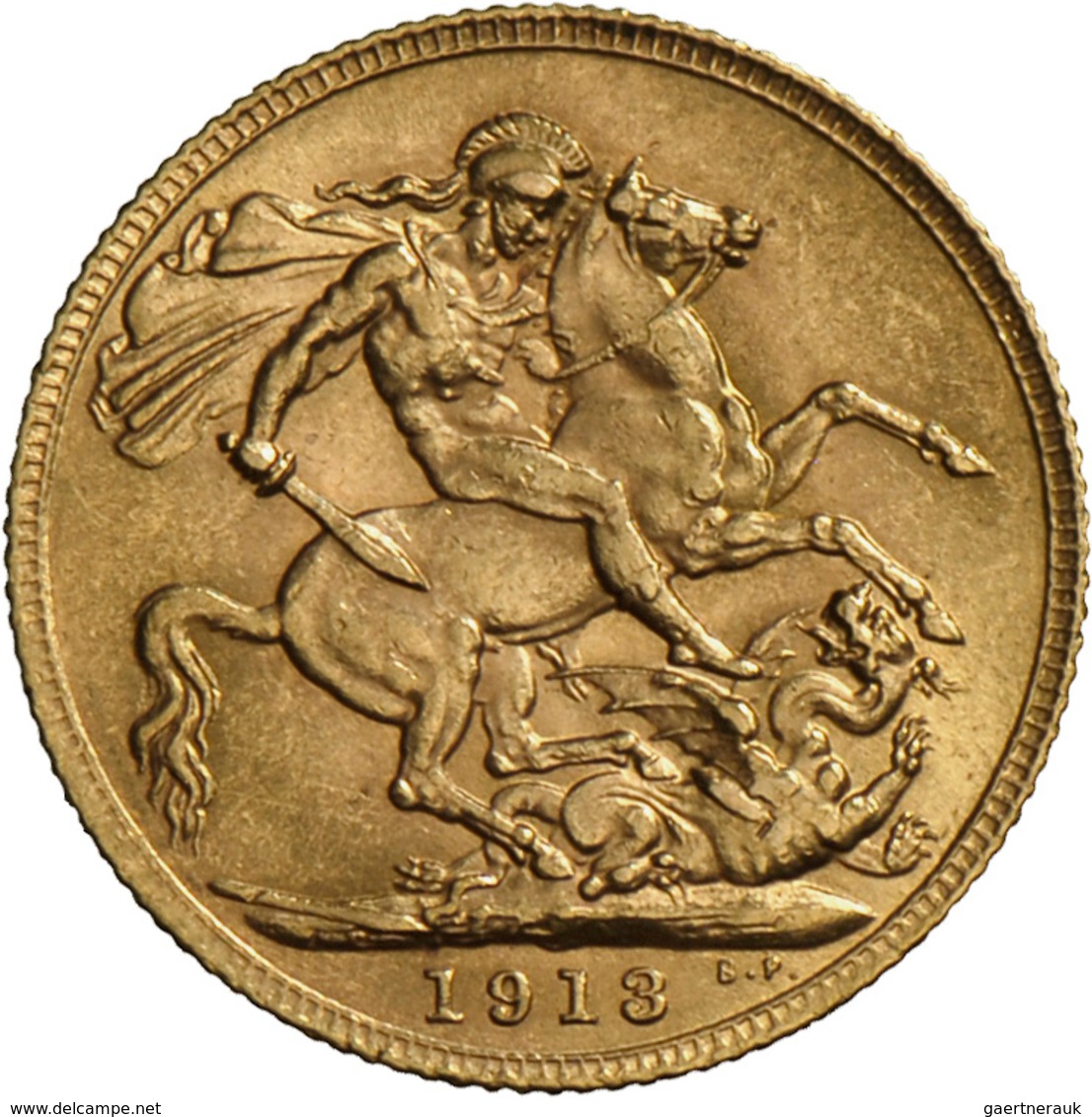 Großbritannien - Anlagegold: George V. 1910-1936: Sovereign 1913, KM# 820, Friedberg 404. 7,98 G, 91 - Otros & Sin Clasificación