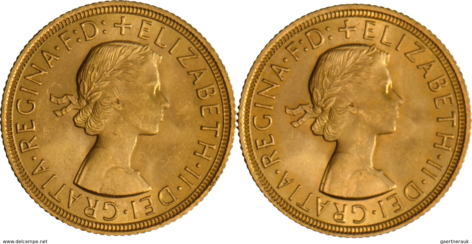 Großbritannien - Anlagegold: Elizabeth II. 1952-,: Lot 5 X 1 Sovereign 1958, KM# 908. Gewicht Je 7,9 - Autres & Non Classés