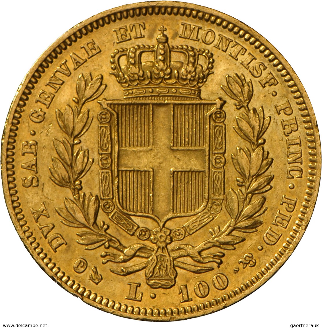 Italien - Anlagegold: Sardinien, Carlo Alberto 1831-1849: 100 Lire 1836 (Anchor/Anker), KM# 133.2, F - Otros & Sin Clasificación