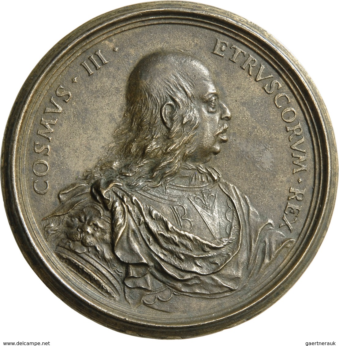 Italien: Toscana-Grossherzogtum, Cosimo III. Von Medici, 1670-1723: Bronzegussmedaille O. J. (1719), - 1900-1946 : Vittorio Emanuele III & Umberto II