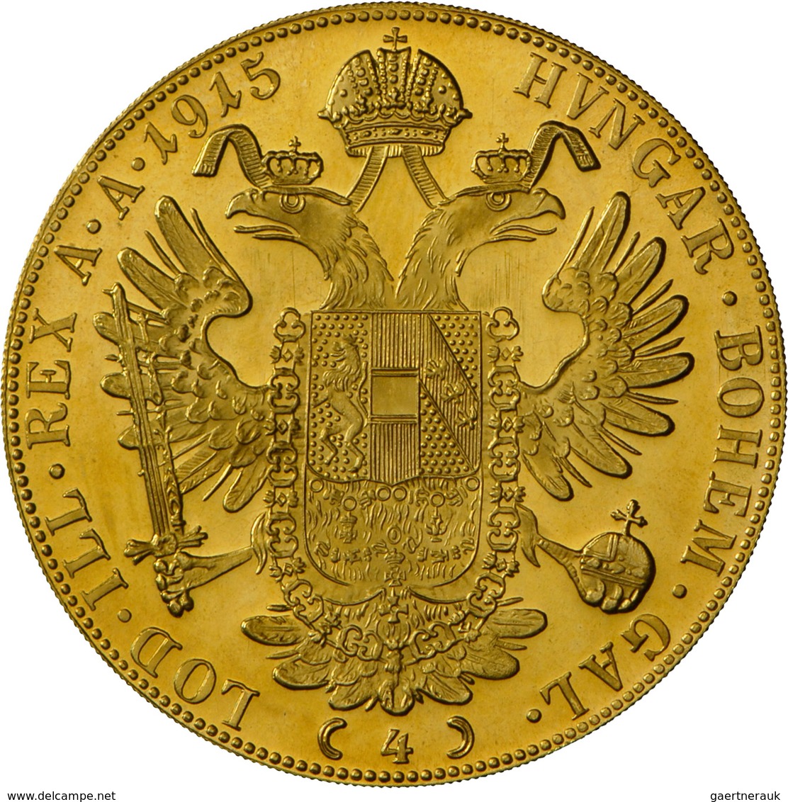 Österreich - Anlagegold: Franz Joseph I. 1848-1916: 4 Dukaten 1915 (NP). Gold 986/1000, 13,96 G, Fri - Autriche