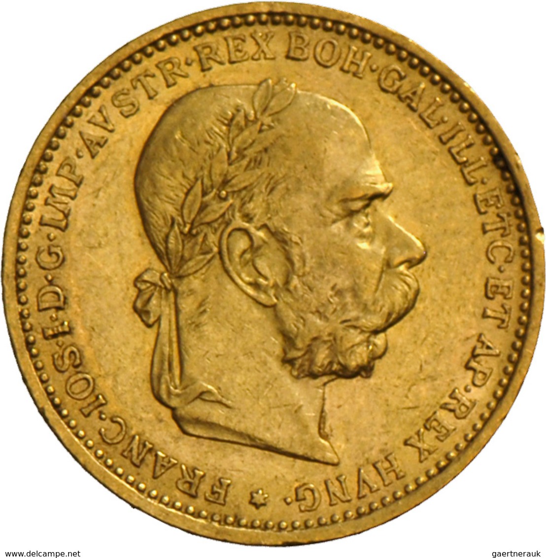 Österreich - Anlagegold: Franz Joseph I. 1848-1916: Lot 5 Goldmünzen: 4 X 10 Kronen (a 3,37 G 900/10 - Autriche