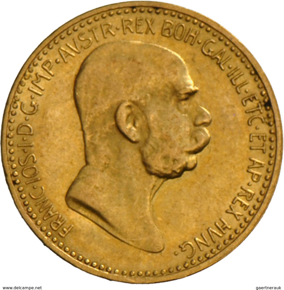 Österreich - Anlagegold: Franz Joseph I. 1848-1916: Lot 5 Goldmünzen: 4 X 10 Kronen (a 3,37 G 900/10 - Austria